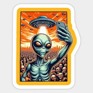 Alien Selfie Sticker